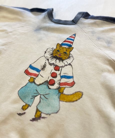 60s~70s CAT Hand Paint Sweat