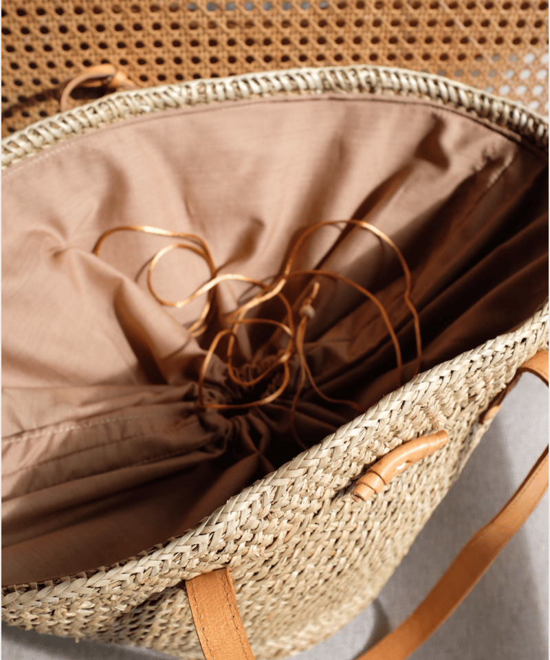 SEA BASKET BAG (MEDIUM) かごバッグM ラテ LATTE