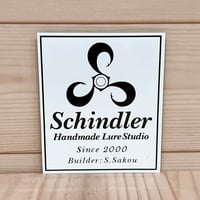 ◎Schindler Handmade Lure Studio  【  Sticker  】◆ 縦長黒字抜き