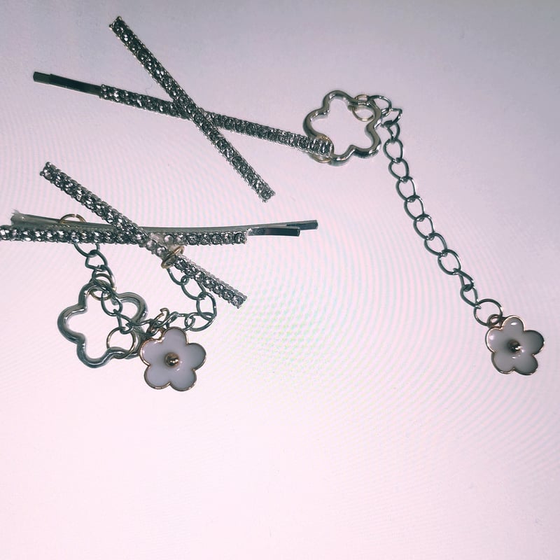 2個セット】透明な花 モチーフヘアピン | citrilfinch