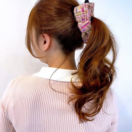 tweed ✖︎ pink  バナナクリップ☺︎