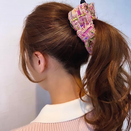 tweed ✖︎ pink  バナナクリップ☺︎
