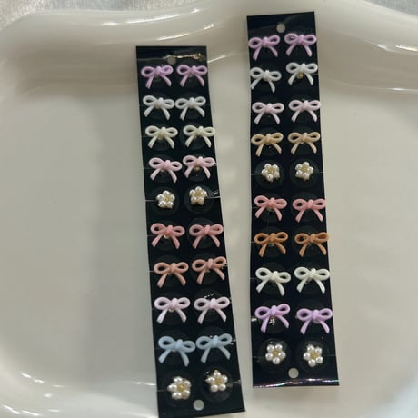 耳ツボジュエリー🎀カラフルリボンパーツ.ジュエリーパーツ.ribbon