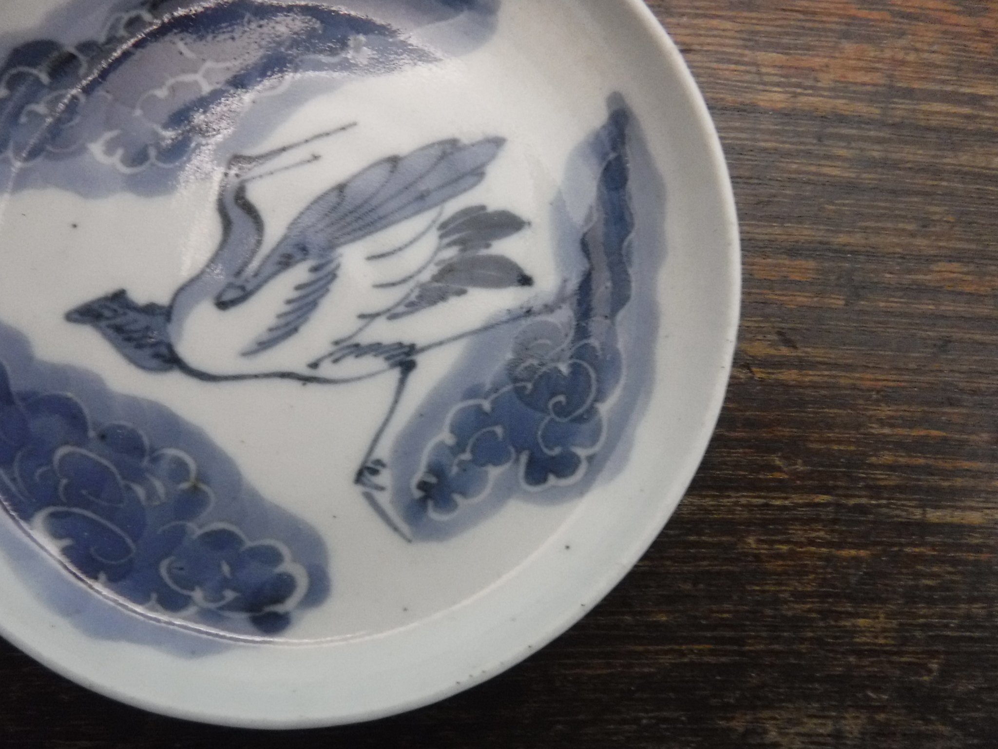 古伊万里 染付 雲鶴文豆皿B 江戸後期～幕末期 | 暮しの染付舎