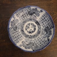 伊万里　印判　草花/幾何文　なます皿　明治期