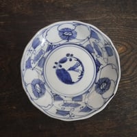 伊万里　線画牡丹文　小皿　明治初期B
