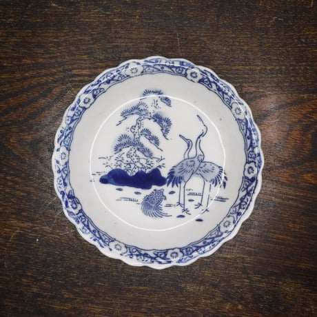 伊万里　印判　鶴亀文小皿1