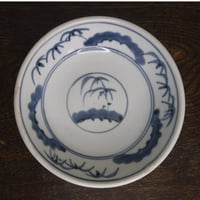 古伊万里　染付　笹文　なます皿A　江戸後期