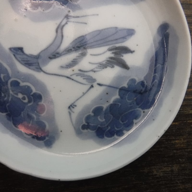 古伊万里 染付 雲鶴文豆皿A 江戸後期～幕末期 | 暮しの染付舎