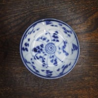 伊万里　染付　ナズナ柄　茶碗２D 明治期（ ニュウ）