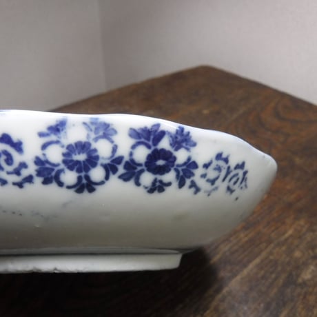 伊万里　草花国旗文　印判　なます皿