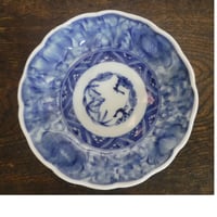 古伊万里　牡丹唐草文なます皿D　幕末～明治初期（釉流）