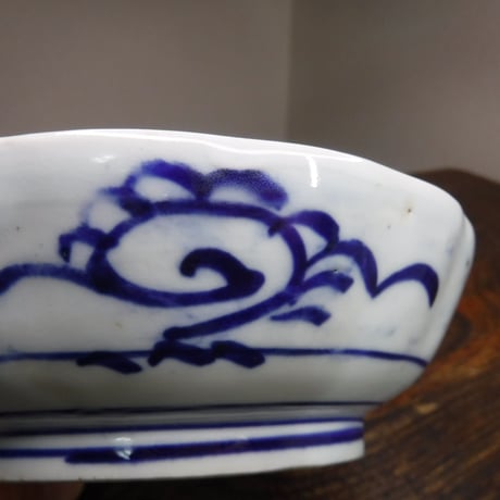 伊万里　印判　柘榴草花文　なます皿