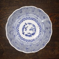 古伊万里　微塵唐草　なます皿B  (釉流)