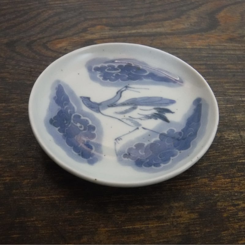古伊万里 染付 雲鶴文豆皿A 江戸後期～幕末期 | 暮しの染付舎