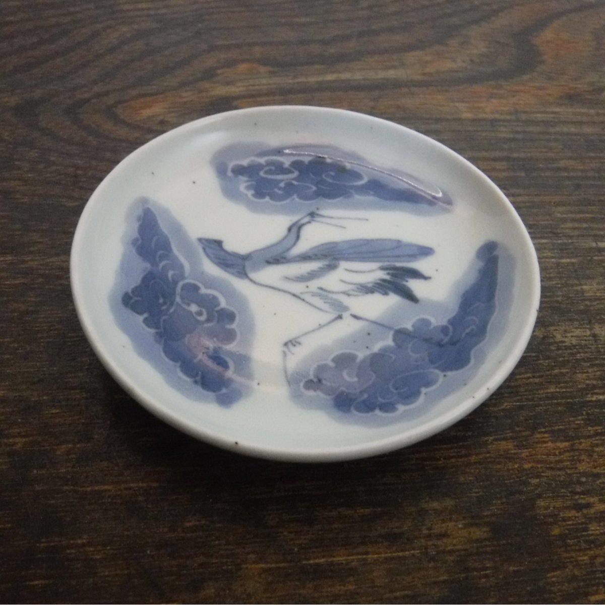 古伊万里 染付 雲鶴文豆皿A 江戸後期～幕末期 | 暮しの染付舎