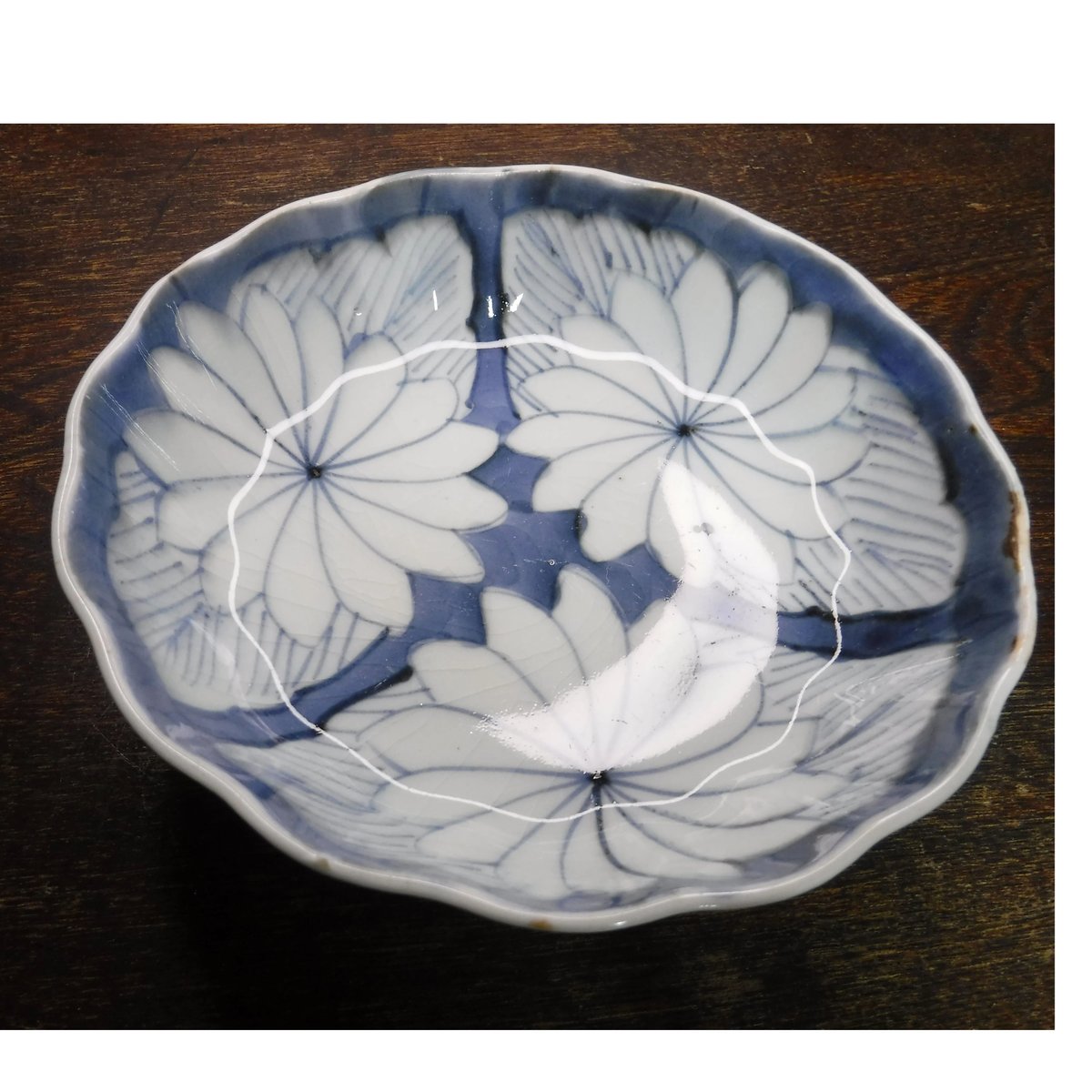 古伊万里 染付 花卉文 なます皿 幕末期（甘手） | 暮しの染付舎