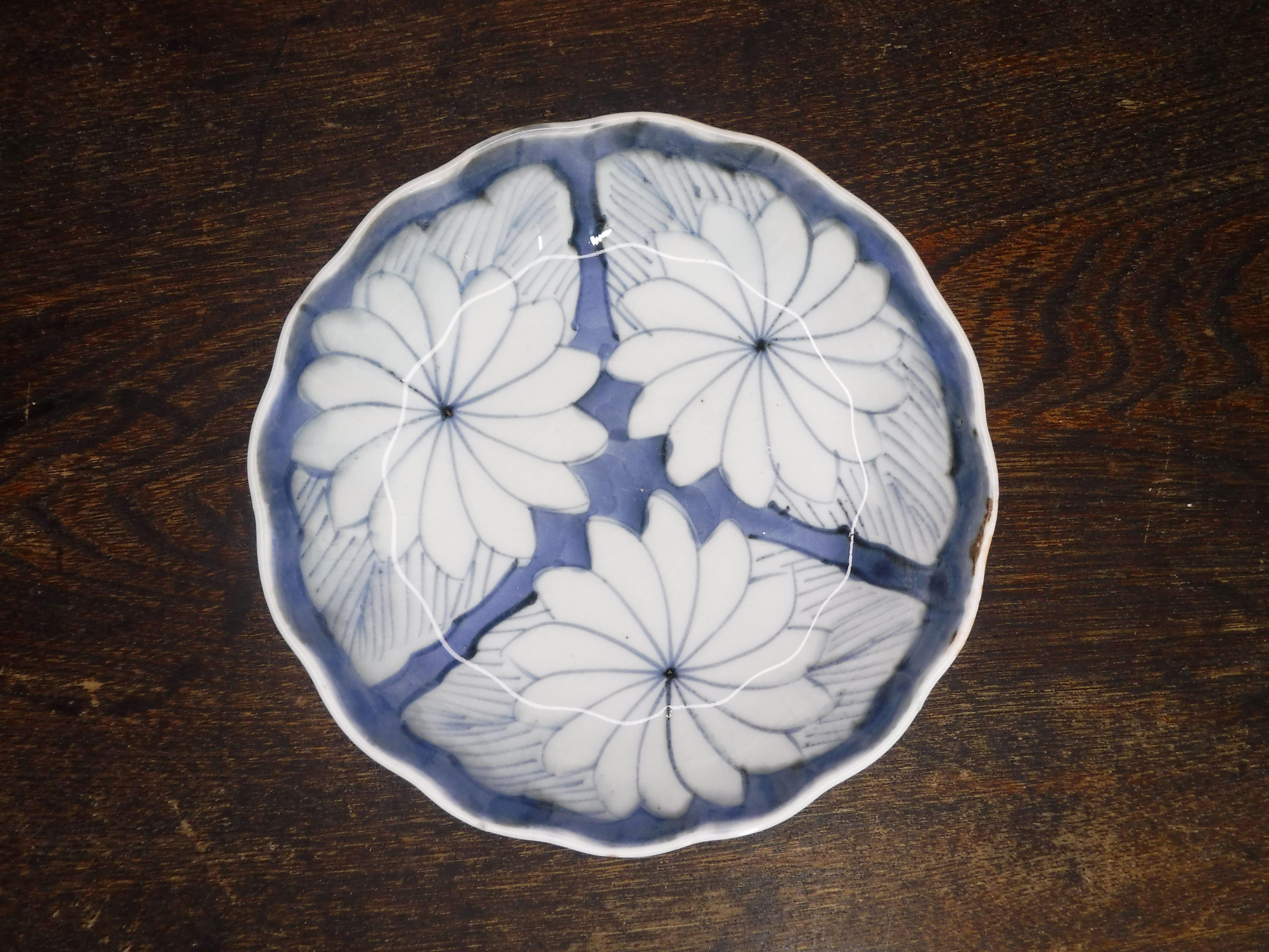 古伊万里 染付 花卉文 なます皿 幕末期（甘手） | 暮しの染付舎