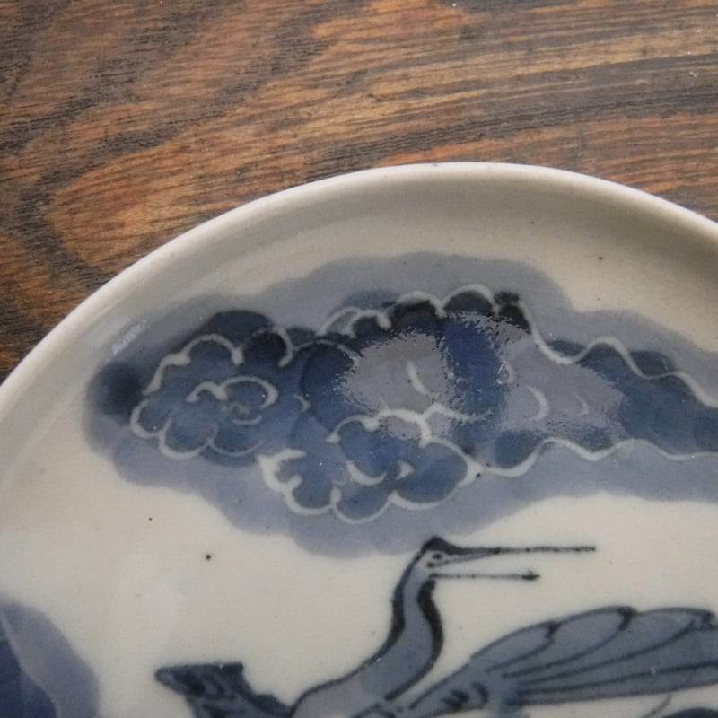 古伊万里 染付 雲鶴文豆皿B 江戸後期～幕末期 | 暮しの染付舎