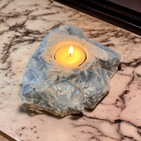 owyhee blue opal candle holder