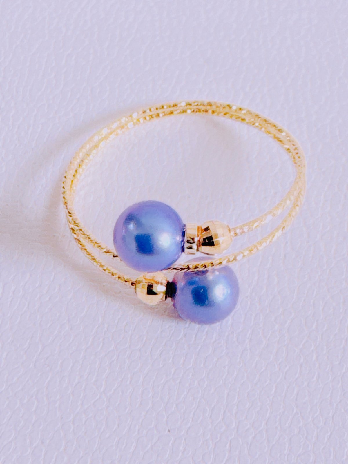 8888 K18YGアコヤパールラベンダーフリーザイスリング | Naotto's shop