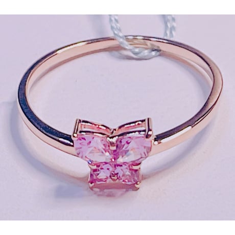 pon様 1665 K18PG ダイアモンド 0.02ct/ピンクサファイア 0.52ctリング