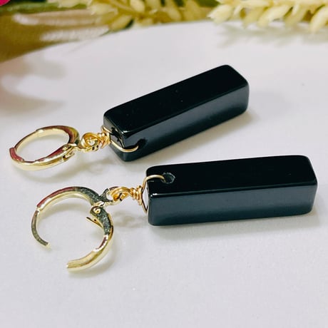 9036 ブラックオブシディアンピアス