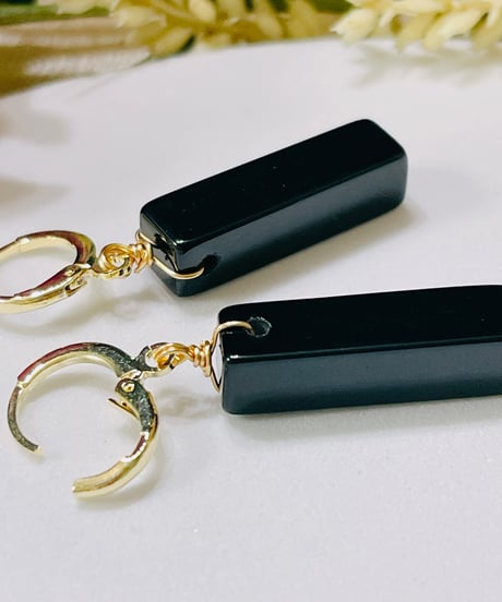 9036 ブラックオブシディアンピアス