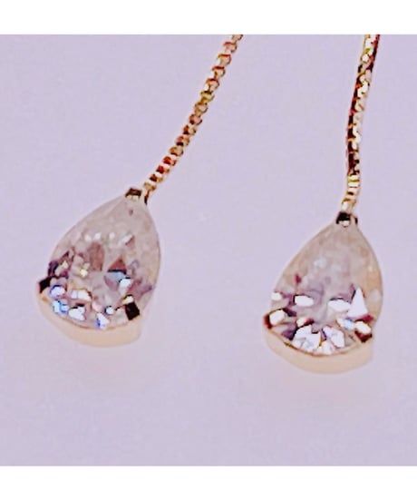 1206 K18YG 4X6 0.8ctモアサナイトダイヤモンドピアス