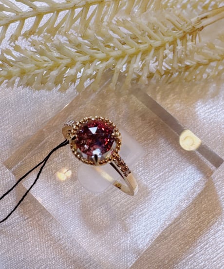 SOTALOVE様 JGJE20021 K18YG ピンクトルマリン0.20ct/D0.05 リング