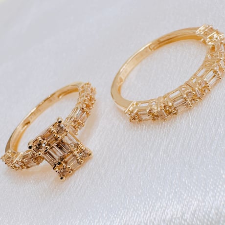 TJF20809  2個セット K18YG D1.0ct リング  #12