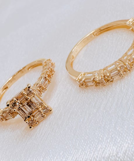 TJF20809  2個セット K18YG D1.0ct リング  #12