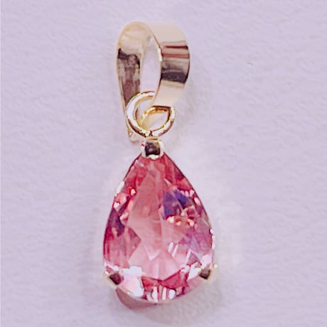 1310 K18YG 5X7 0.6ct ピンクトルマリンペンダントトップ