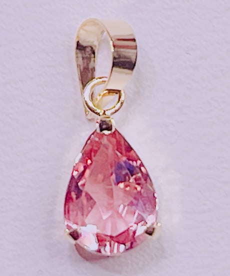 1310 K18YG 5X7 0.6ct ピンクトルマリンペンダントトップ