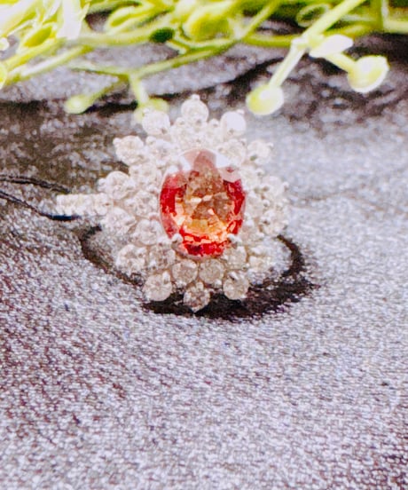HS様 6139 PT950 パパラチアサファイア1.92ct/ダイヤモンド1.14ct リング GIA #11
