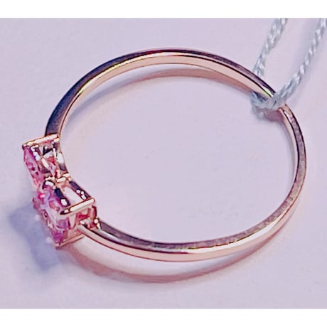 pon様 1665 K18PG ダイアモンド 0.02ct/ピンクサファイア 0.52ctリング