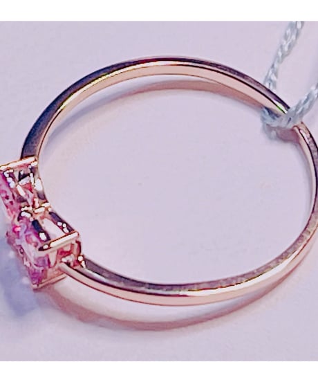 pon様 1665 K18PG ダイアモンド 0.02ct/ピンクサファイア 0.52ctリング