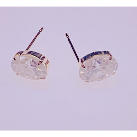 1427 K18YG 5X7 1.6ctモアサナイトダイアモンドピアス