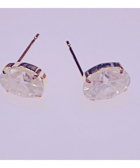 1427 K18YG 5X7 1.6ctモアサナイトダイアモンドピアス