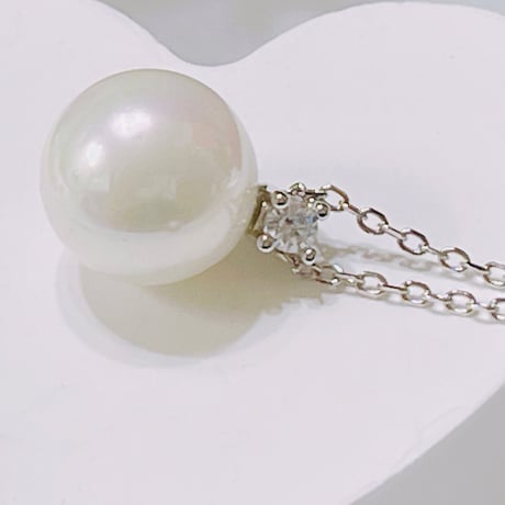 ご褒美 5866 S925 貝パールトップ付きネックレス