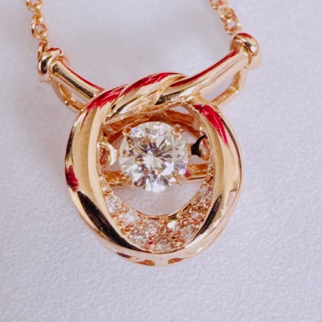 PON様 6123 K18PGダイヤモンド0.20ct/0.04ctダンシングネックレス
