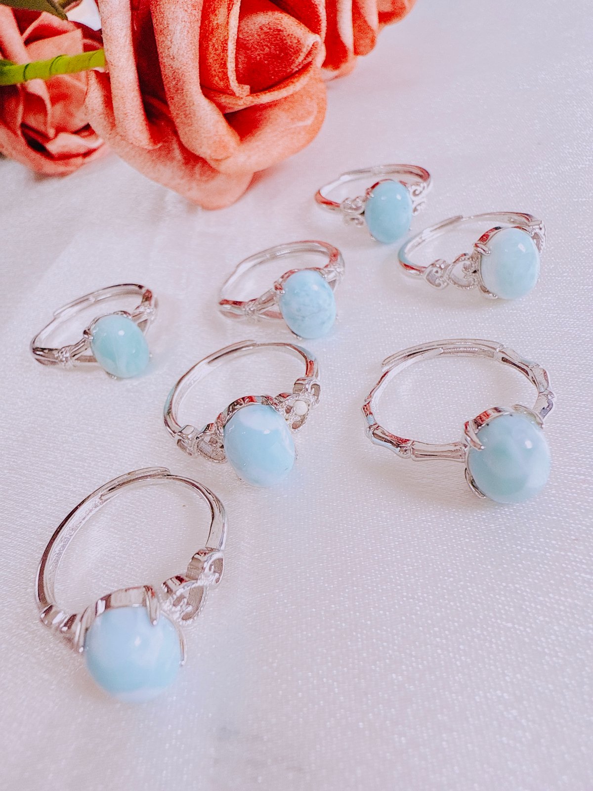 32226 ランダム1個ラリマーリング デザインリングフリーサイズ