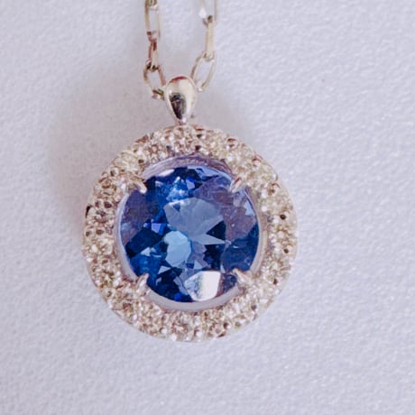 ゆう様 6055 PT900 タンザナイト0.45ct/ダイヤモンド0.09ctネックレス