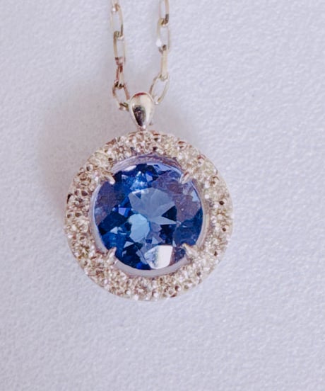 ゆう様 6055 PT900 タンザナイト0.45ct/ダイヤモンド0.09ctネックレス