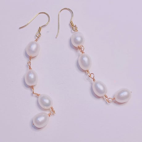 1818 淡水パールフックピアス