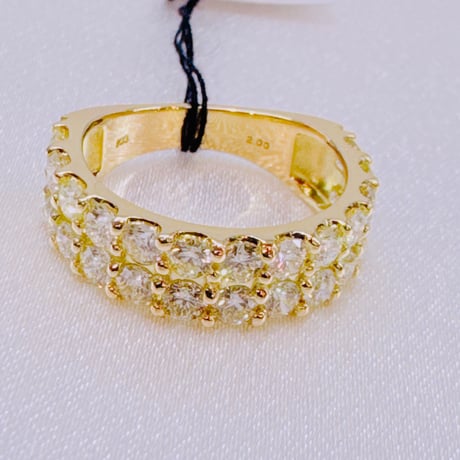 IJK8000 K18YGダイヤモンド2.0ct リング