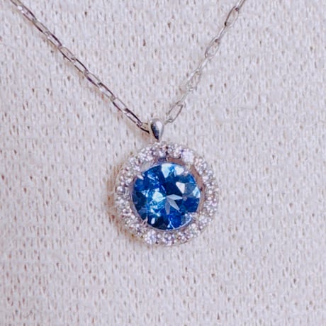 ゆう様 6055 PT900 タンザナイト0.45ct/ダイヤモンド0.09ctネックレス
