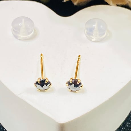 8205 K18YG 0.30ct BLACK DIAMOND ピアス