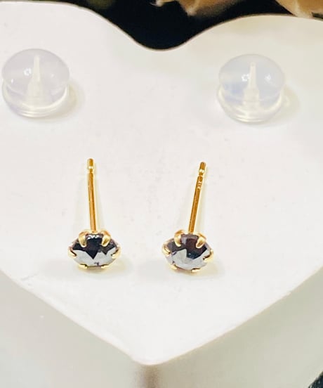 8205 K18YG 0.30ct BLACK DIAMOND ピアス