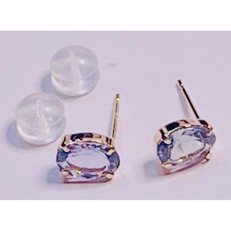 1640 K18YG 5X7 1.1ctゾイサイトピアス